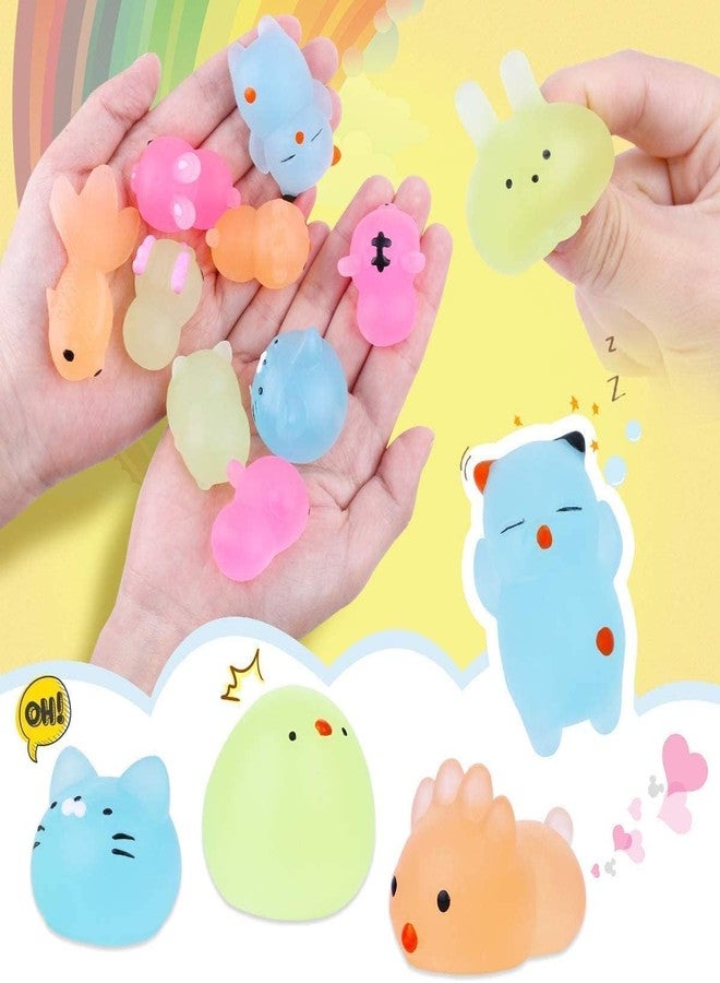 ANAB GIAB 3 Pack Squishies Mochi Squishy Toys Glow in The Dark Party Favors for Kids - Mini Kawaii Squishies Mochi Animals Stress Relief Squishy Pack Squishy Cat Squishys with Storage Box - Image 3